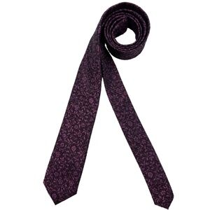 🆕AWEARNESS Purple Floral Leaf Silk Blend DESIGNER Slim Tie